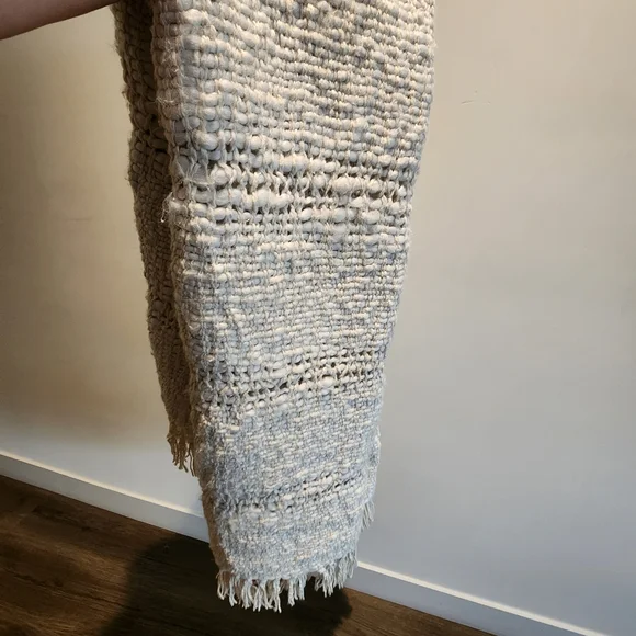 West Elm Cozy Cream Woven Throw Blanket - Picture 3 of 5